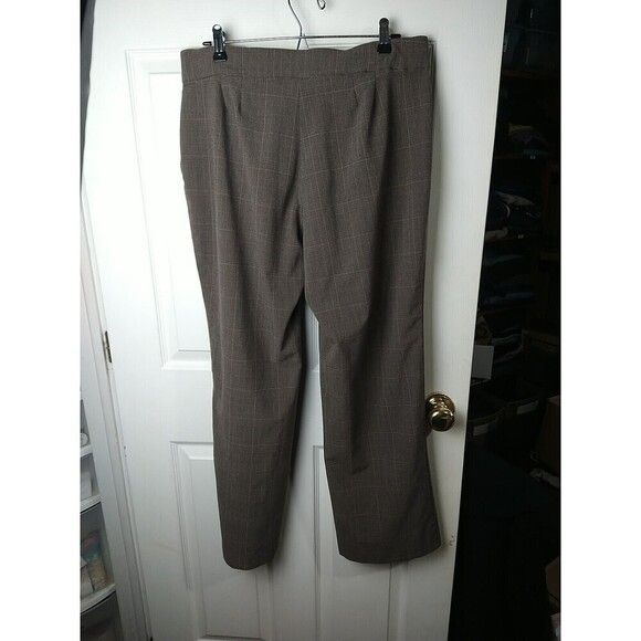 JM Collection Brown Black Green Plaid Button Clasp Zip Trouser Pants. Size 12 - Picture 12 of 12